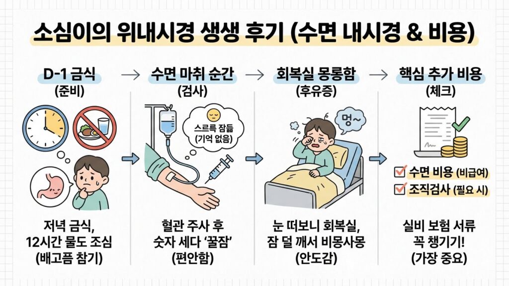 수면 위내시경 받다가 헛소리할까 봐 걱정했던 쫄보의 당일 시간별 기록 (비용, 마취 느낌 상세) 2 수면내시경