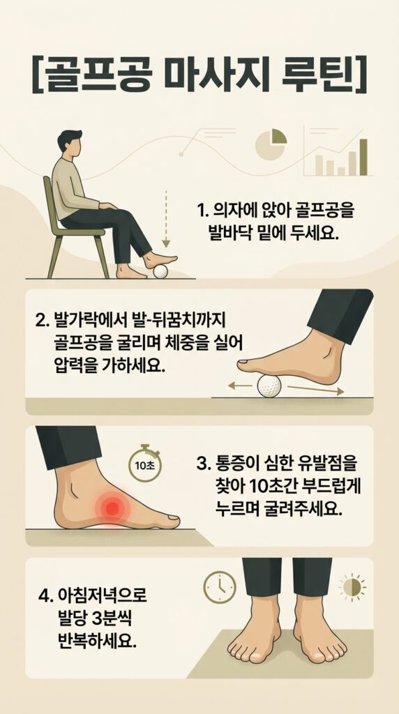 족저근막염 골프공 마사지
