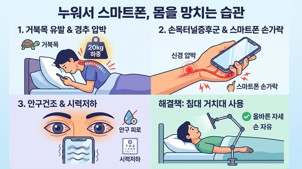 얼굴에 스마트폰 떨어뜨려 본 사람? 침대 위 '무중력 거치대'가 바꾼 수면의 질과 목 건강