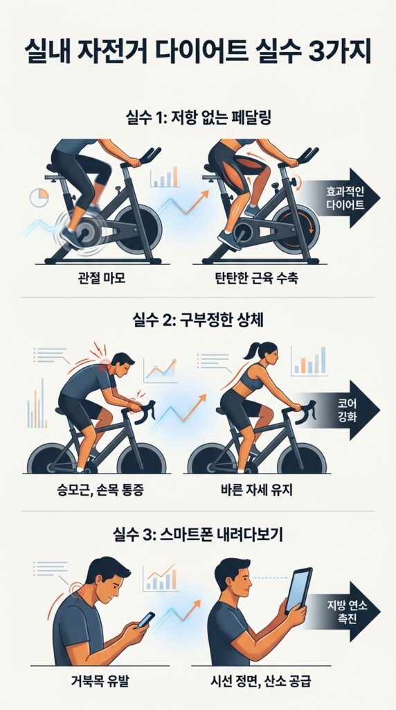실내 자전거 다이어트 실수