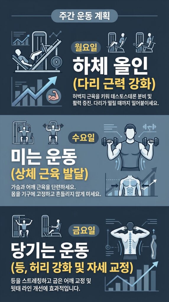 40대 근감소증 예방 헬스 루틴: 허리 디스크 없이 안전하게 근육량 지키는 현실적인 3분할 운동법 6 40대 현실 헬스 가이드