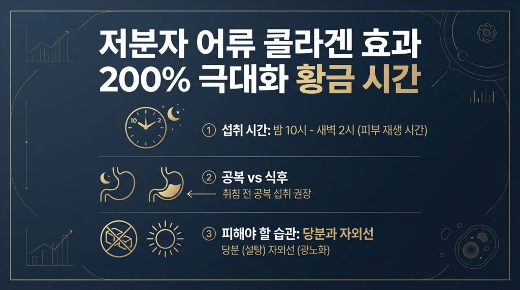 저분자 피쉬 콜라겐 효능 흡수율 진실 팩트체크: 피부 탄력 위해 먹는 콜라겐 고르는 법과 섭취 시간 완벽 가이드 7 콜라겐 섭취 시간