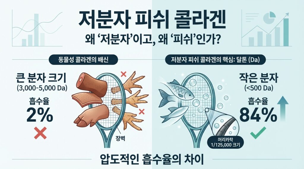 저분자 피쉬 콜라겐 효능 흡수율 진실 팩트체크: 피부 탄력 위해 먹는 콜라겐 고르는 법과 섭취 시간 완벽 가이드 4 저분자 피쉬 콜라겐