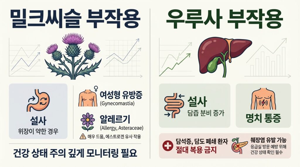 밀크씨슬 우루사 부작용
