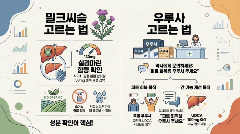밀크씨슬 우루사 고르는법